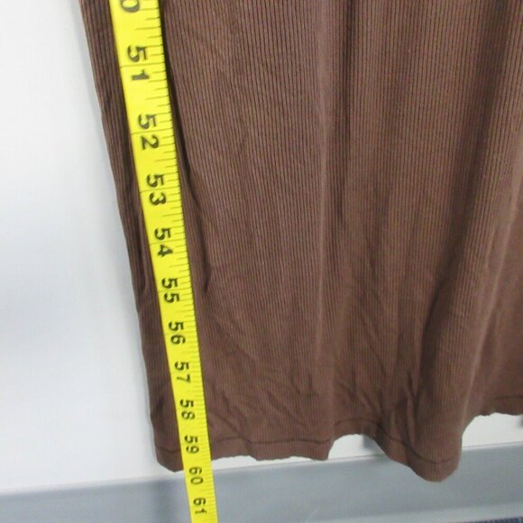 Skims Long Sleeve Maxi Dress 2X Brown Ribbed Modal Scoop Neck Soft Lounge 492 - Picture 13 of 14